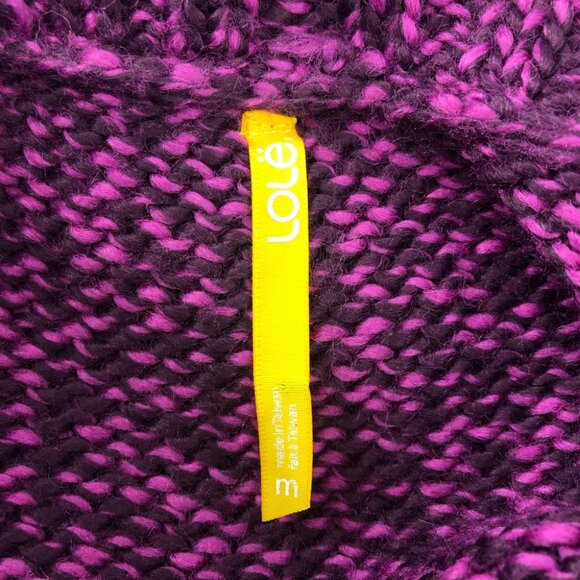 Lole Purple Heathered Toggle Button Long Sleeve Open Front Sweater Cardigan sz - Picture 6 of 8